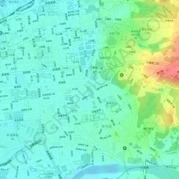 嘉義市東區體育館地形图、海拔、地势