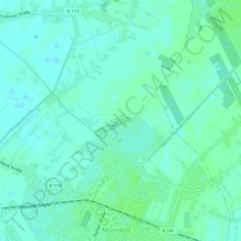 Hochmoor地形图、海拔、地势