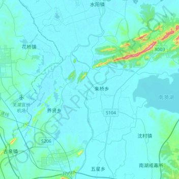 水阳江地形图、海拔、地势