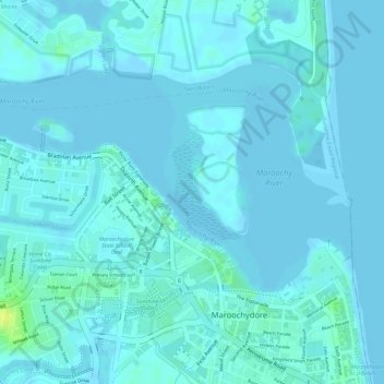 Maroochy River地形图、海拔、地势