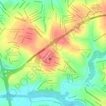 Praça da luz地形图、海拔、地势