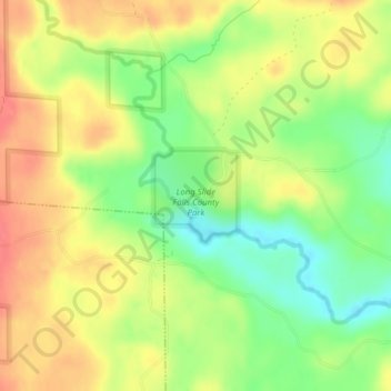 Long Slide Falls County Park地形图、海拔、地势