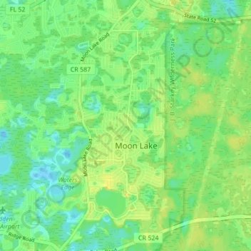 Moon Lake地形图、海拔、地势
