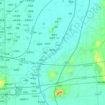 胶莱河地形图、海拔、地势