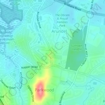 Avisford Park地形图、海拔、地势