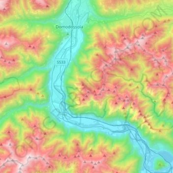 Val d’Ossola地形图、海拔、地势