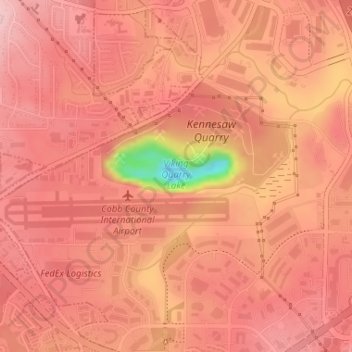 Viking Quarry Lake地形图、海拔、地势