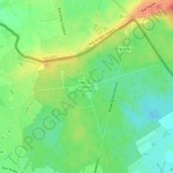 Château de l'Hermitage地形图、海拔、地势