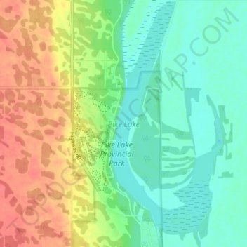 Pike Lake地形图、海拔、地势