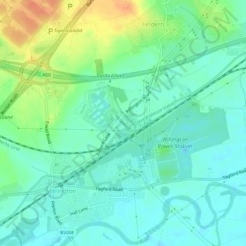 Mercia Marina地形图、海拔、地势