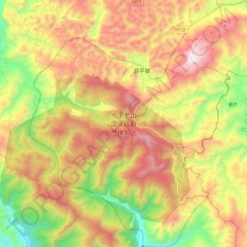 岑王老山国家级自然保护区地形图、海拔、地势