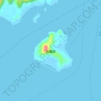 西蟹峙地形图、海拔、地势