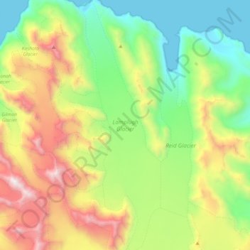 Lamplugh Glacier地形图、海拔、地势