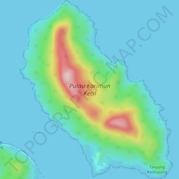 Pulau Karimun Kecil地形图、海拔、地势