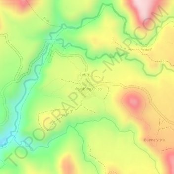 Plaza Mayor地形图、海拔、地势