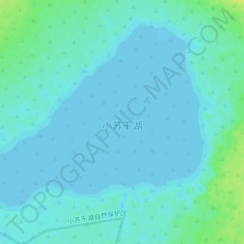 小苏干湖地形图、海拔、地势