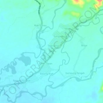 Tapan地形图、海拔、地势