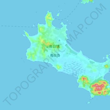 南日岛地形图、海拔、地势