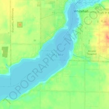 White Lake地形图、海拔、地势