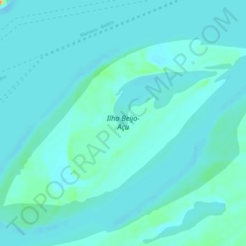 Ilha Beijo-Açu地形图、海拔、地势