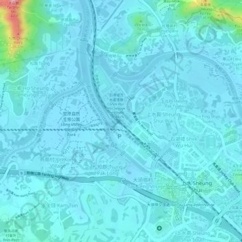 Shek Sheung River地形图、海拔、地势