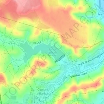 Bacino di Santa Barbara地形图、海拔、地势