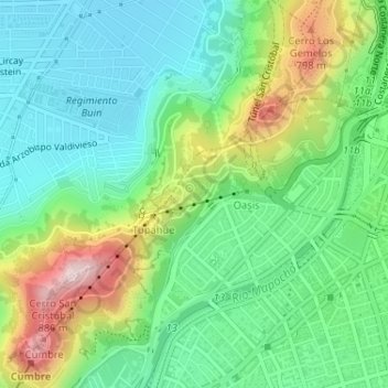 Jardín Mapulemu地形图、海拔、地势