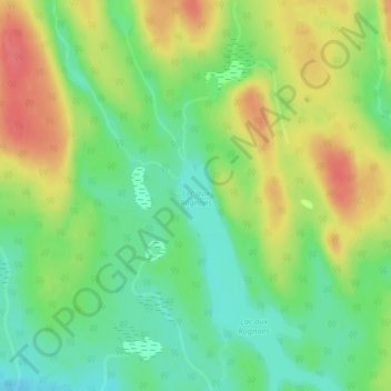 Lac aux Rognons地形图、海拔、地势