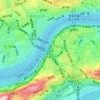 牛角沱滨水公园地形图、海拔、地势
