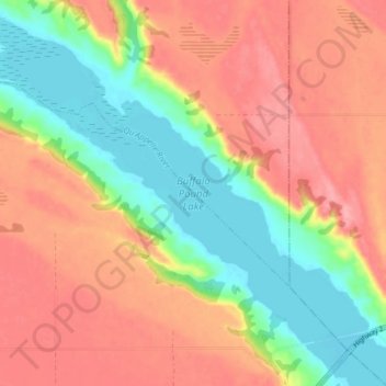 Buffalo Pound Lake地形图、海拔、地势