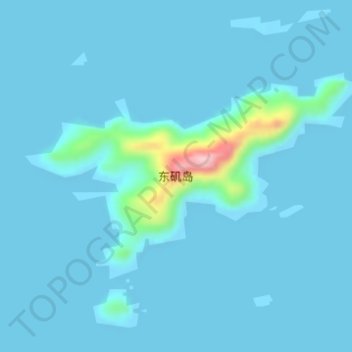 东矶岛地形图、海拔、地势