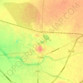 Pali地形图、海拔、地势