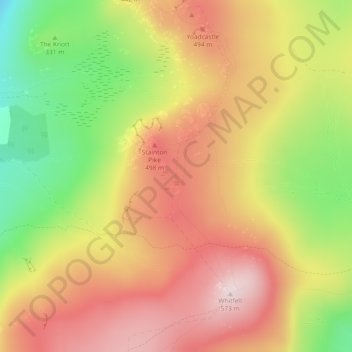 Holehouse Tarn地形图、海拔、地势