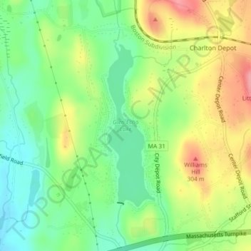 Glen Echo Lake地形图、海拔、地势