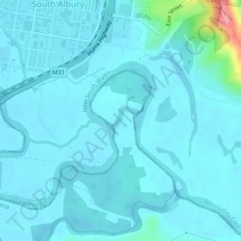Murray River地形图、海拔、地势