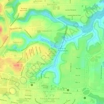 Praça do Jogo da Velha地形图、海拔、地势
