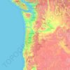 Cascade Range地形图、海拔、地势