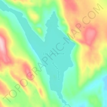 Lac Georgette地形图、海拔、地势