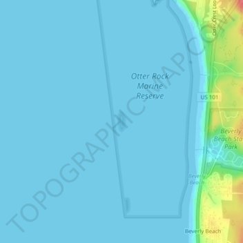 Otter Rock地形图、海拔、地势