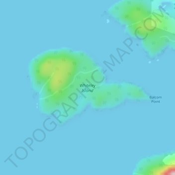 Whiteley Island地形图、海拔、地势
