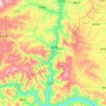 西汉水地形图、海拔、地势