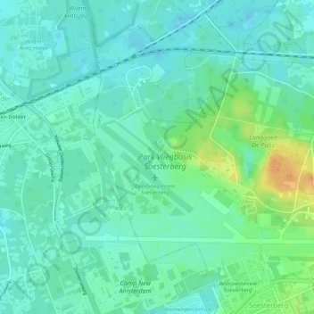 Park Vliegbasis Soesterberg地形图、海拔、地势
