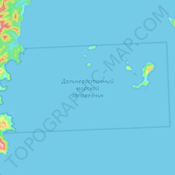 远东海洋自然保护区地形图、海拔、地势