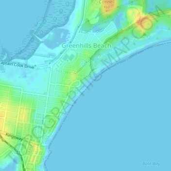 Wanda Beach地形图、海拔、地势