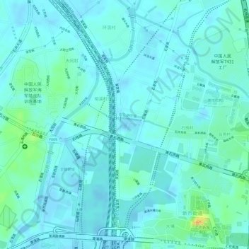 大鱼公园地形图、海拔、地势