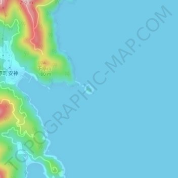 輪島地形图、海拔、地势