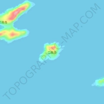 二蒜岛地形图、海拔、地势