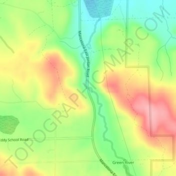 Green River地形图、海拔、地势