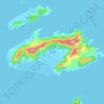 大门岛地形图、海拔、地势