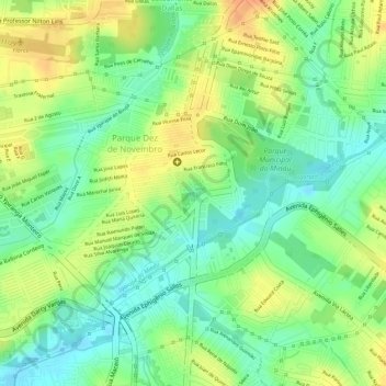 Centro Social Urbano do Parque Dez地形图、海拔、地势